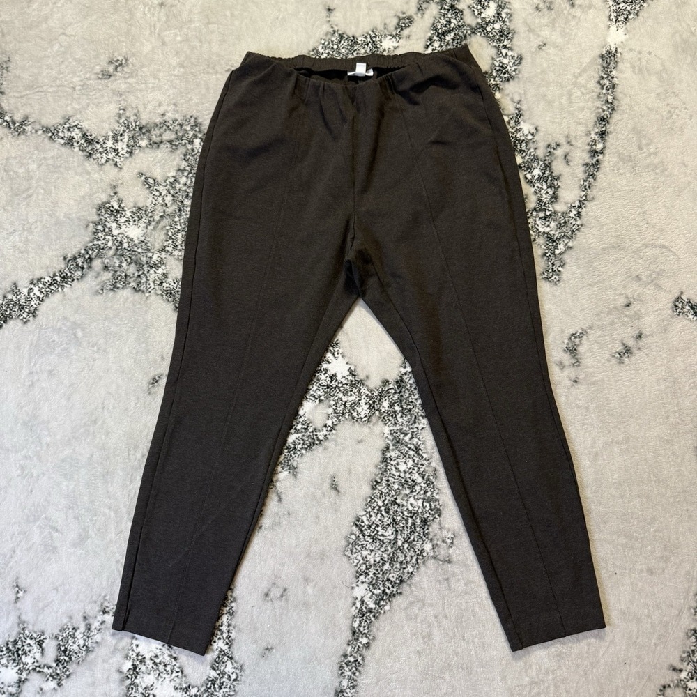 J. Jill Pants Womens Size XL Gray Ponte Slim Leg Pull On Seam Front Leggings